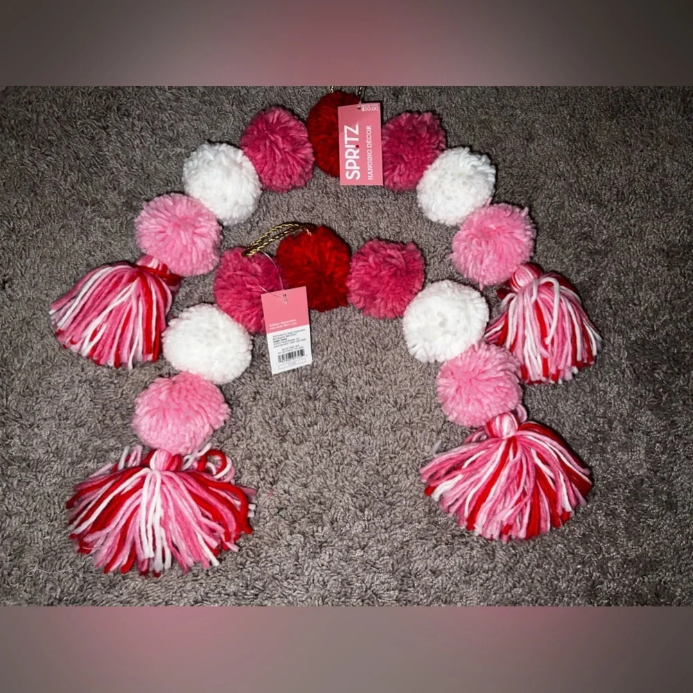 NWT 2 Hanging Pom Wall Decor